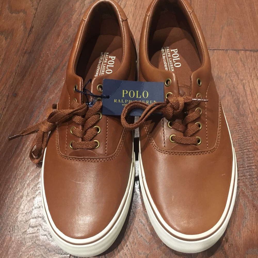 NWT! Men’s Polo Ralph Lauren Leather Tennis Shoes!